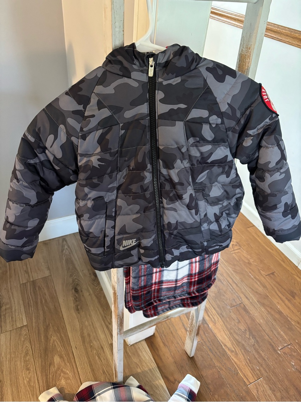 Nike Gray Camouflage Toddler Puffer Jacket